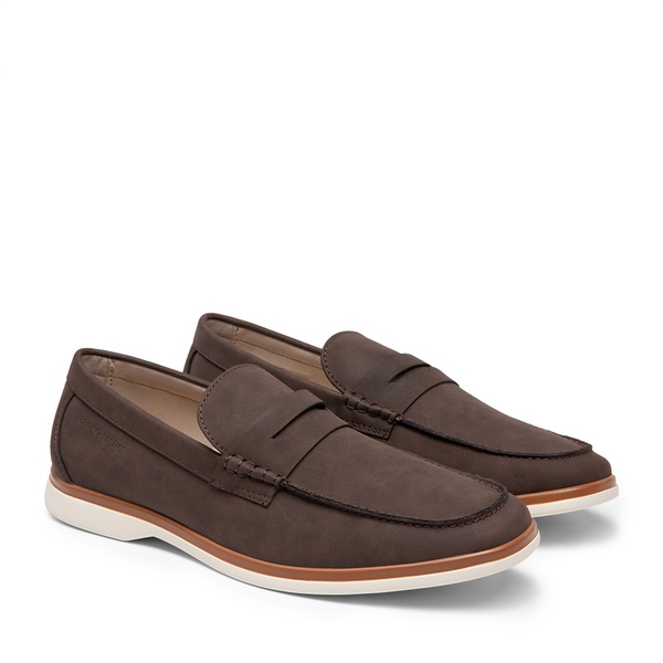 Men's Slip-On Business Penny Loafers - DARK BROWN - 2